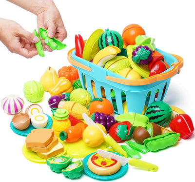 Fidtoy Ensemble de jouets fruits et légumes à découper – Jouet de cuisine pour tout-petits