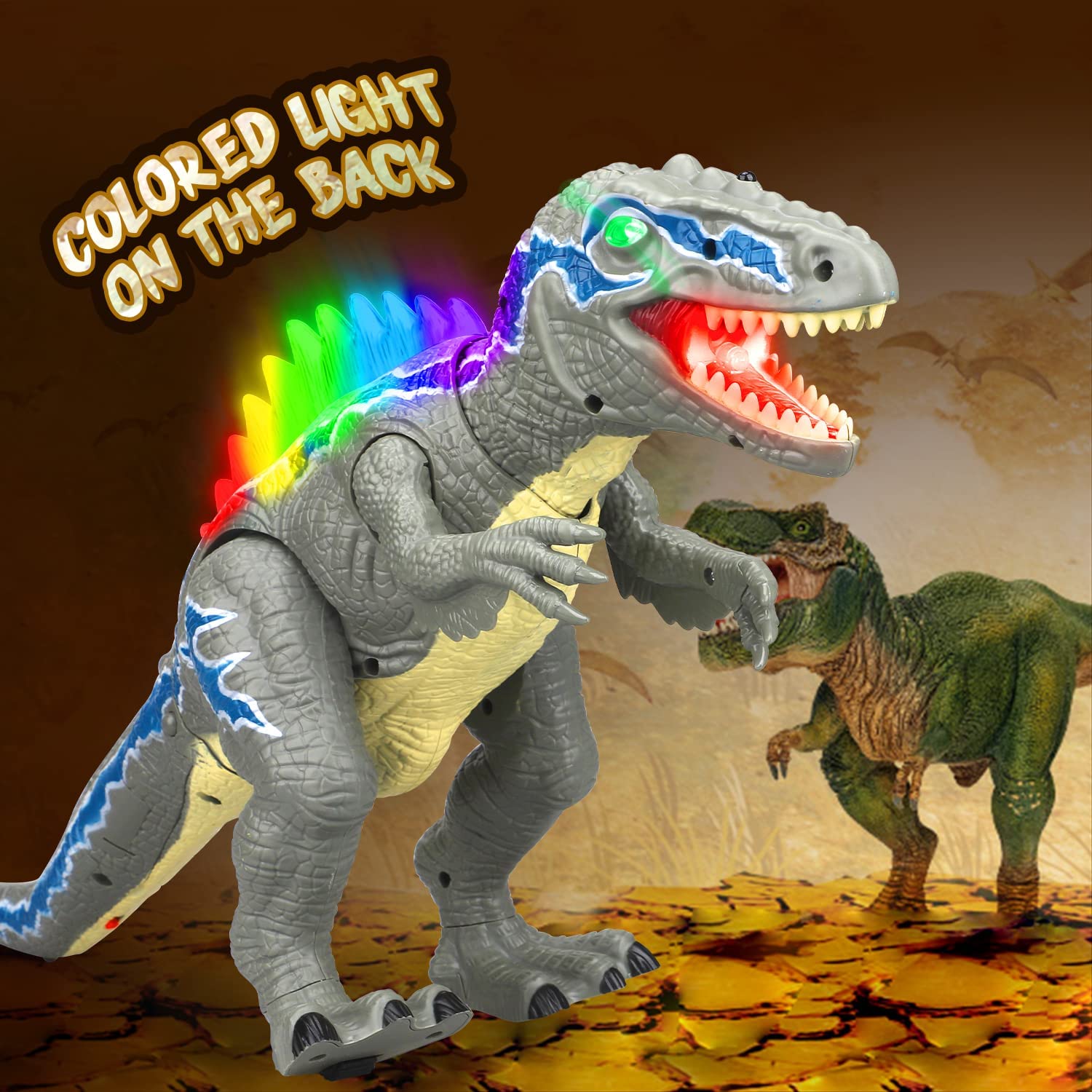 Fidtoy Juguete de dinosaurio con control remoto y pulverizador de niebla para niños