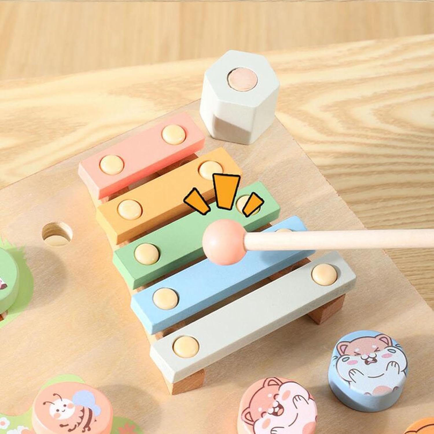 BNF Tabla de actividades de doble cara Juguete educativo Tablero sensorial de engranajes y piano para bebés | Juguetes para bebés | Juguetes de desarrollo para bebés1 Tambor de juguete para niños