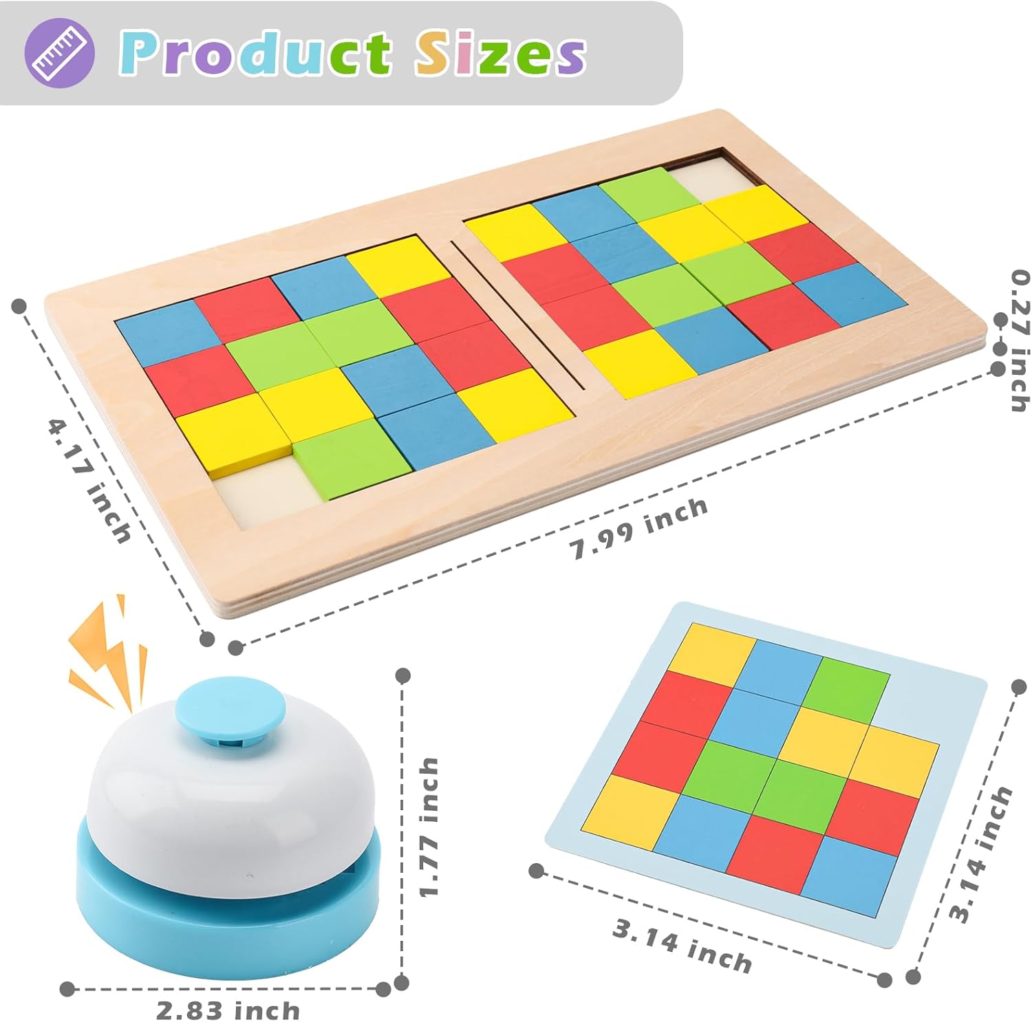 Jeu de combat Fidtoy avec Cube Rubik Coloré pour 2 joueurs, Puzzle en bois à motifs assortis