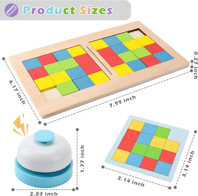 Jeu de combat Fidtoy avec Cube Rubik Coloré pour 2 joueurs, Puzzle en bois à motifs assortis