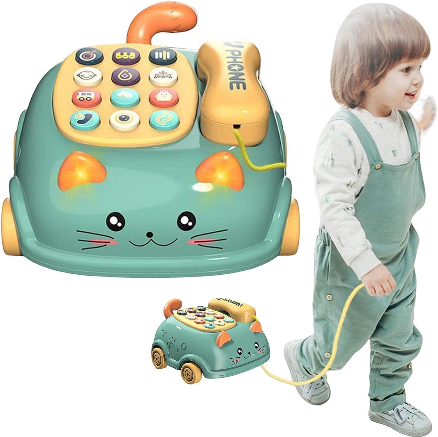 Fidtoy Téléphone Portable Interactif pour Tout-Petits, Jouet d'Apprentissage avec Sons et Jeu d'Imitation