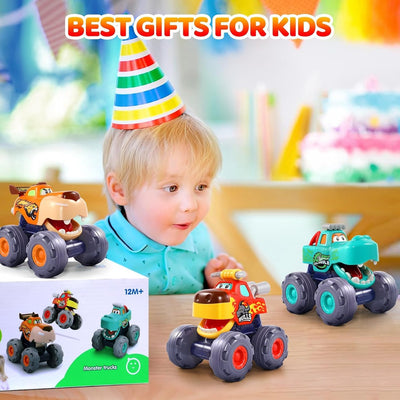 Juego de camiones monstruo Fidtoy Animal para niños pequeños