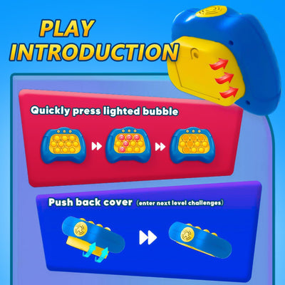 Consola de juegos Fidtoy Pop It – Juguete sensorial portátil con luces para niños de 3+ años