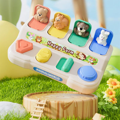 Fidtoy Montessori Pop Up Animal Activity Toy pour les tout-petits - Jouet d'apprentissage silencieux pour la motricité fine