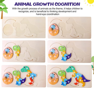 Rompecabezas cognitivo 3D del crecimiento animal - Animales aleatorios