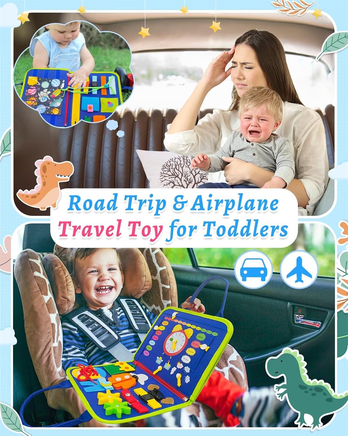 Fidtoy 8-in-1 Activity Board – Handbag Shaped Learning Toy for Toddlers 2+