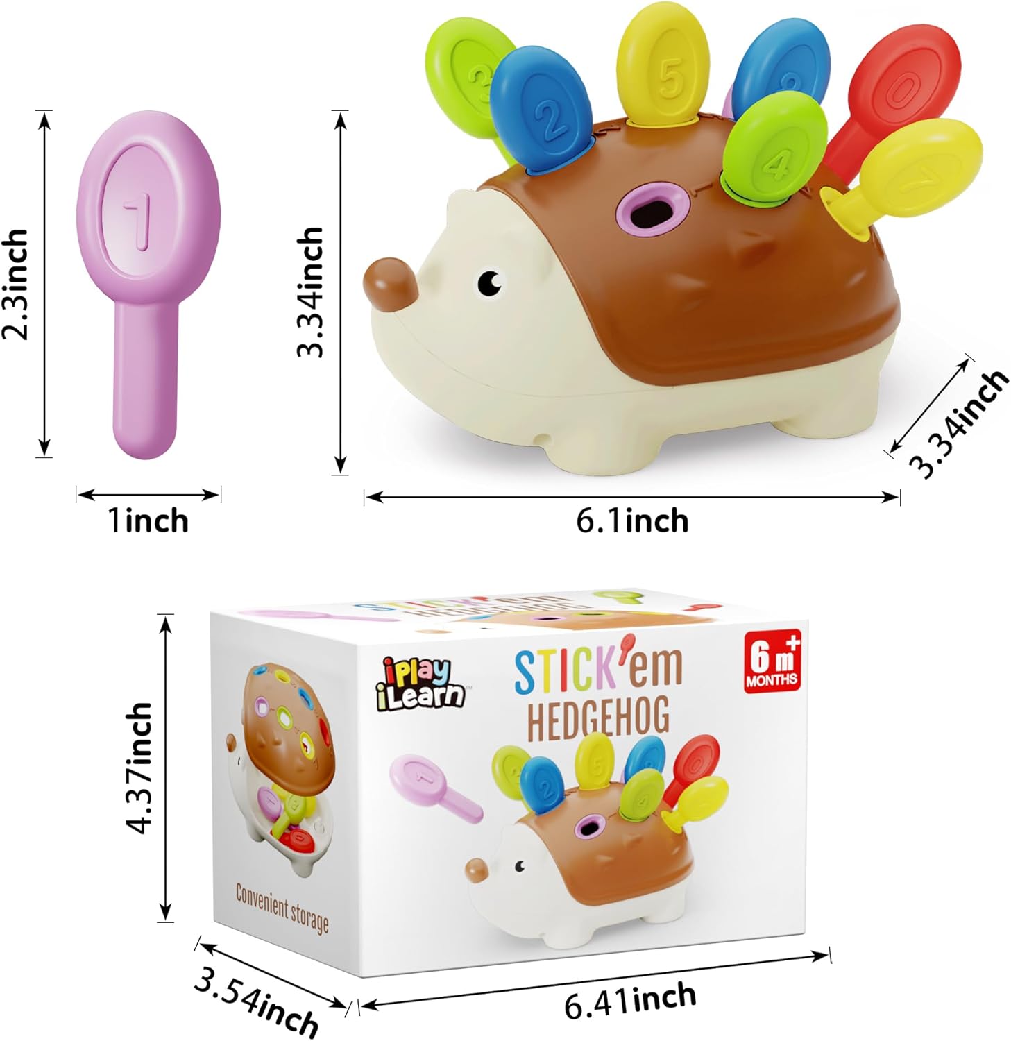 Juguete de clasificación de motricidad fina Fidtoy Hedgehog para niños pequeños