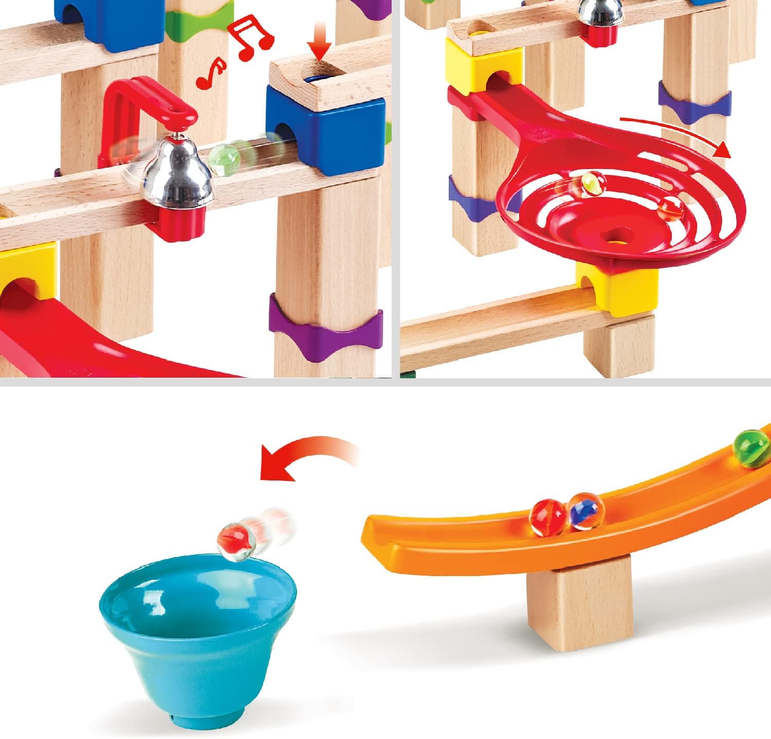 Fidtoy Marble Run DIY Race Track Set Building Toy for Kids 3+