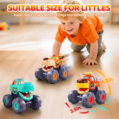 Juego de camiones monstruo Fidtoy Animal para niños pequeños