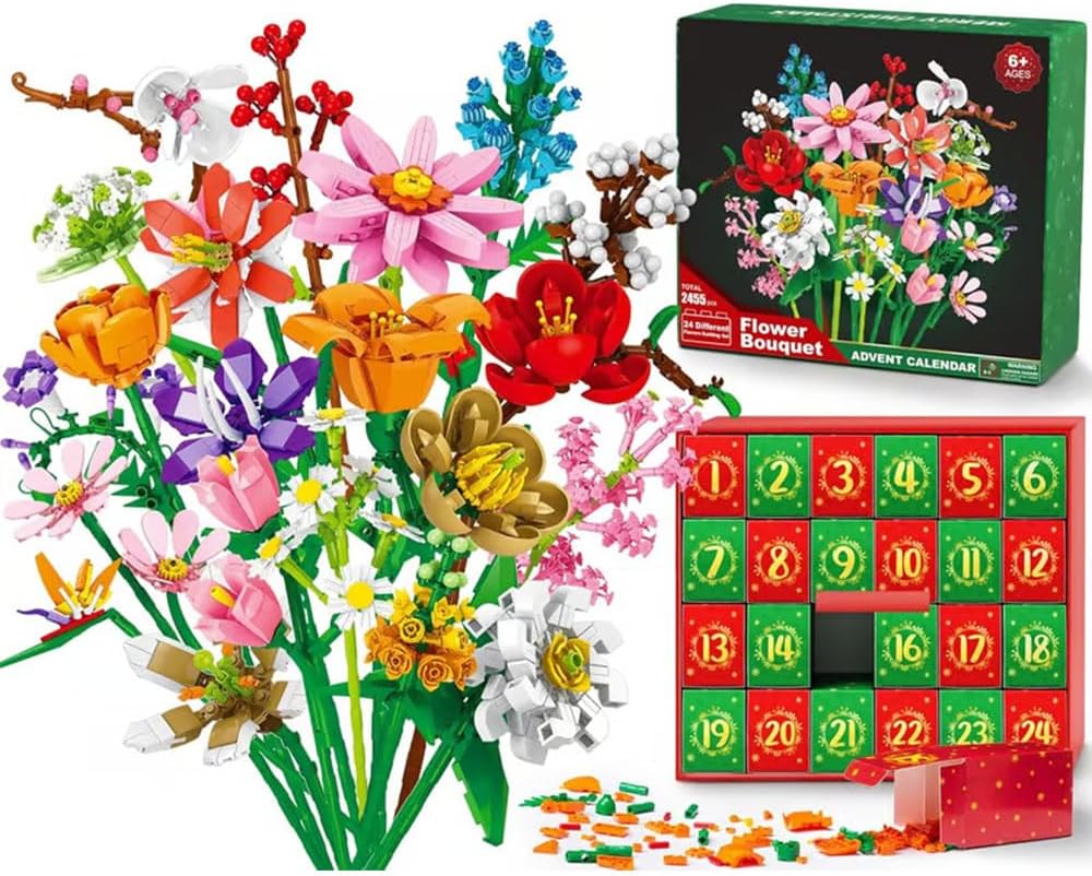 Calendrier de l'Avent de construction 24 jours MerryBlooms™