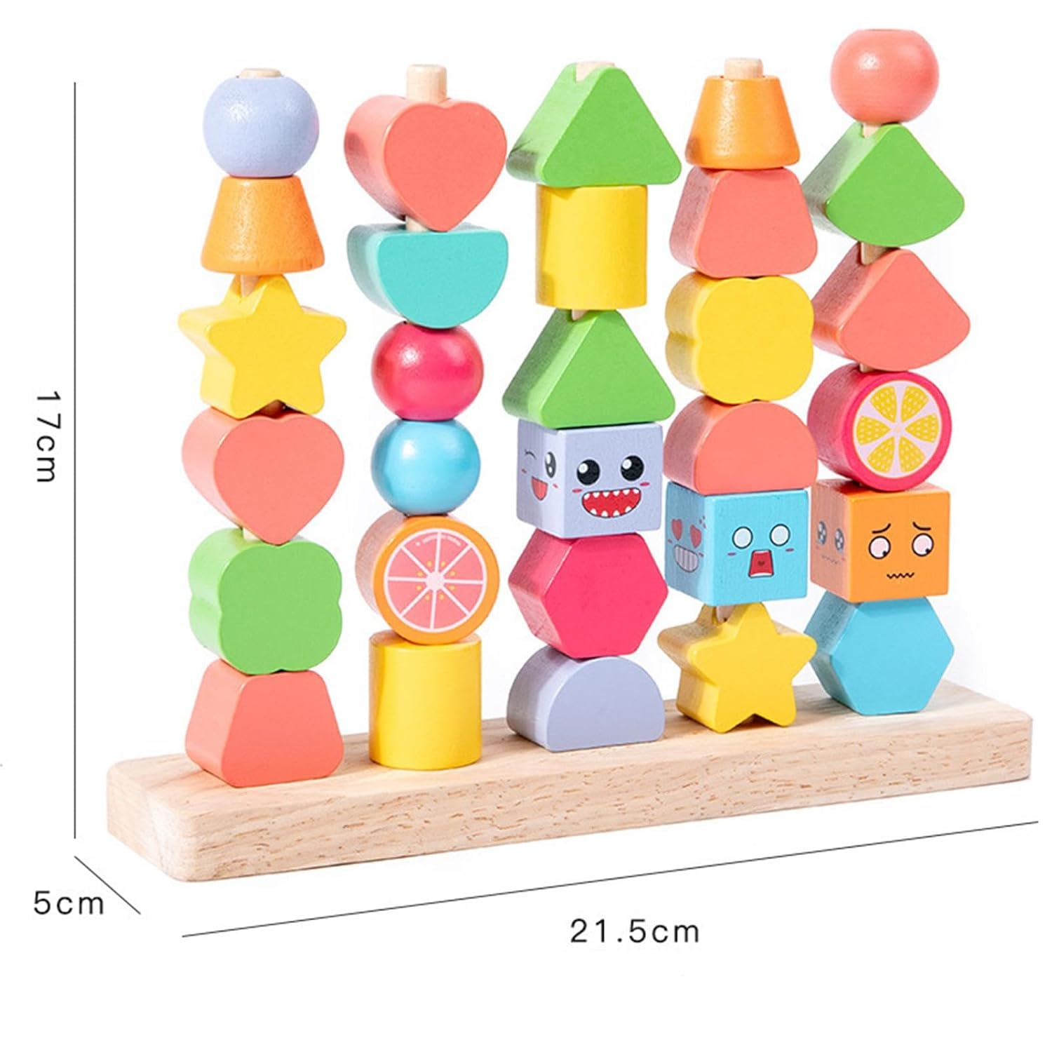 ATORSE™ Juguete apilable de formas a juego y cuentas de encaje para regalo de cumpleaños para niños y bebés | Juguetes para bebé | Juguetes de desarrollo para bebé