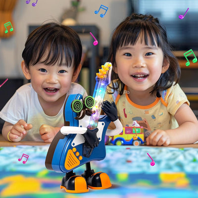 Fidtoy Mr. Rock Jouet Guitare Danseuse avec Lumières et Musique