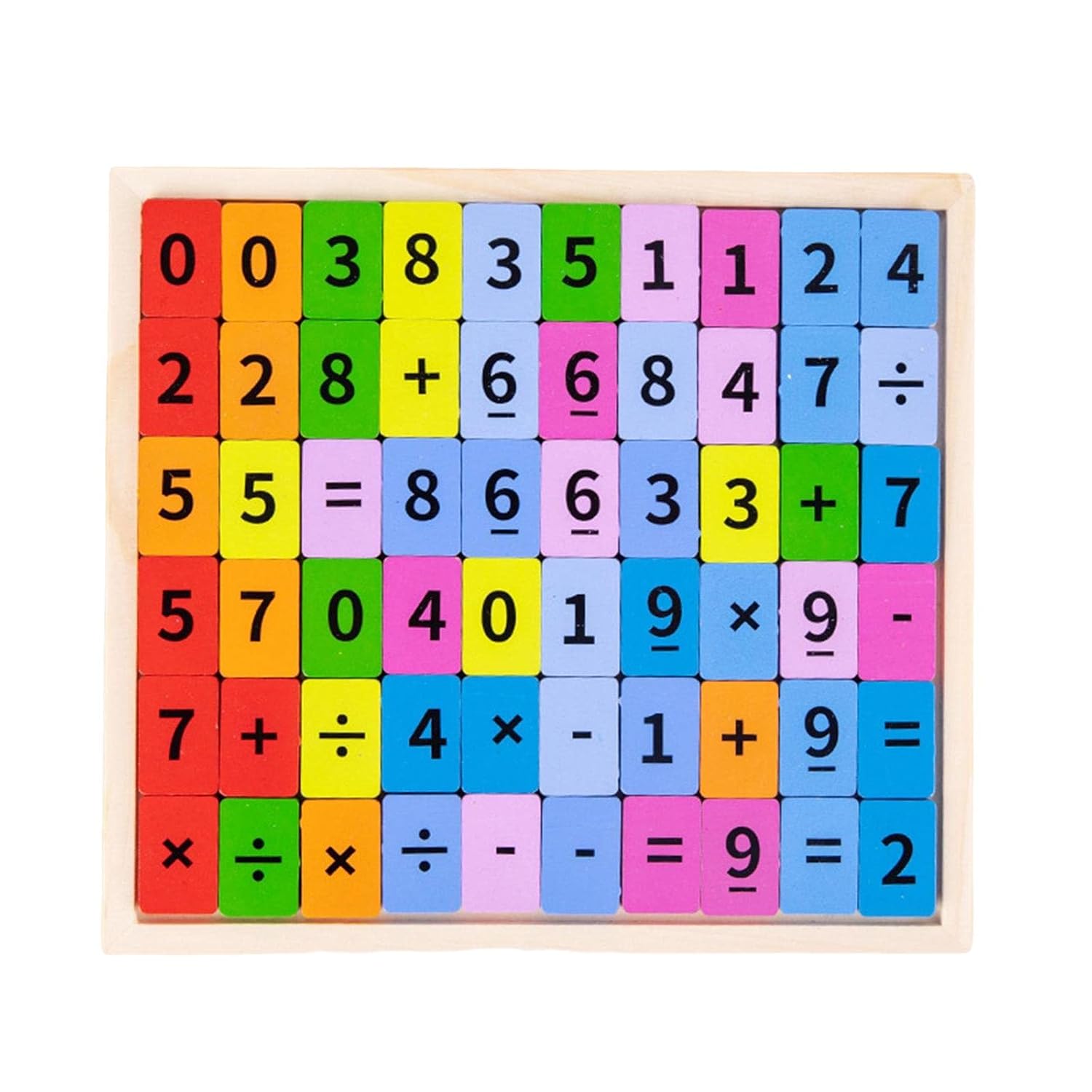 Fidtoy Jeu d'élimination 2 en 1 multifonctionnel mathématiques et orthographe, tableau d'apprentissage double face en bois chiffres et lettres, jouet Montessori pour l l'éducation précoce des 2-6 ans