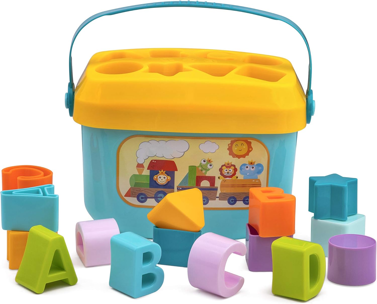 Juego de bloques apilables para bebés Fidtoy con 16 bloques de construcción