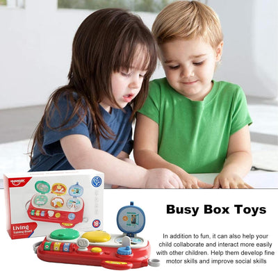 Juguete Montessori Fidtoy Busy – Cubo de actividades sensoriales interactivo para bebés y niños pequeños