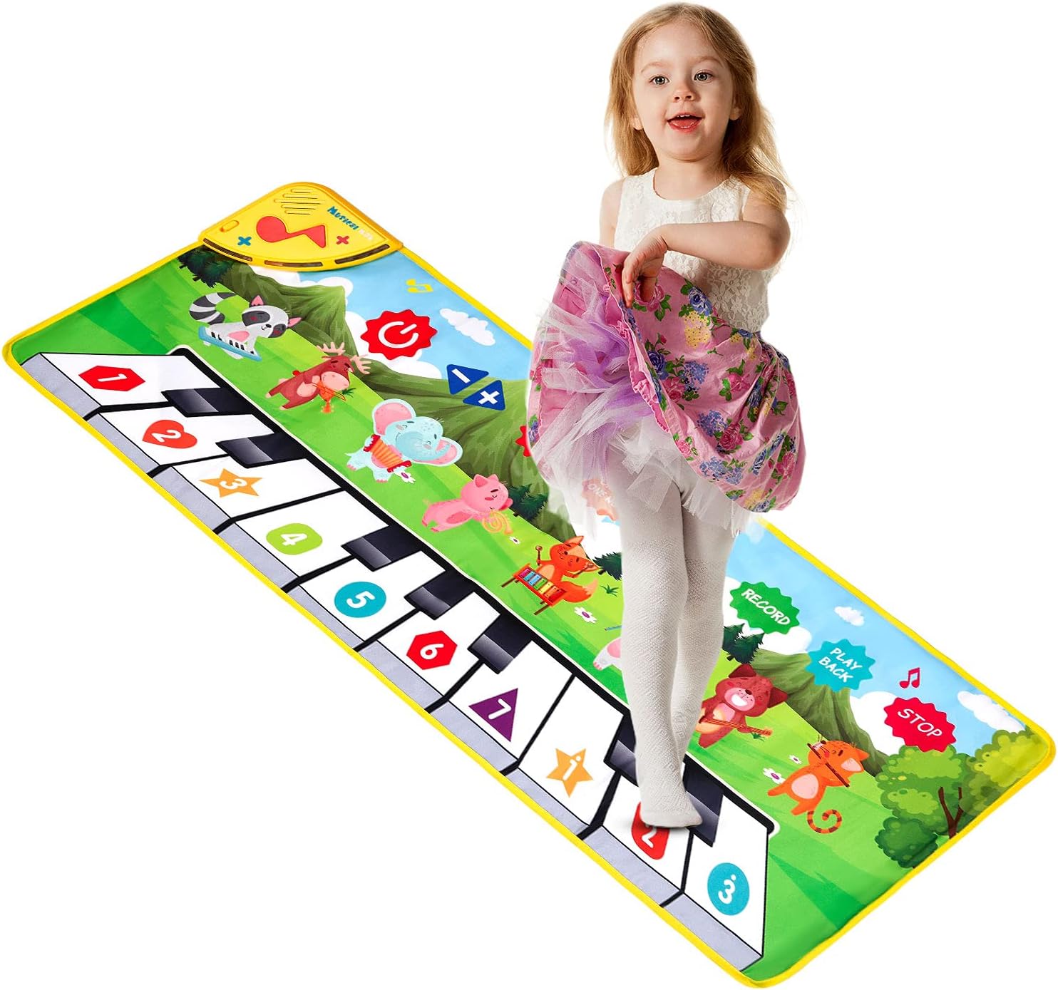Tapis de piano musical Fidtoy pour bébés et tout-petards – Tapis de jeu interactif avec lumières et sons