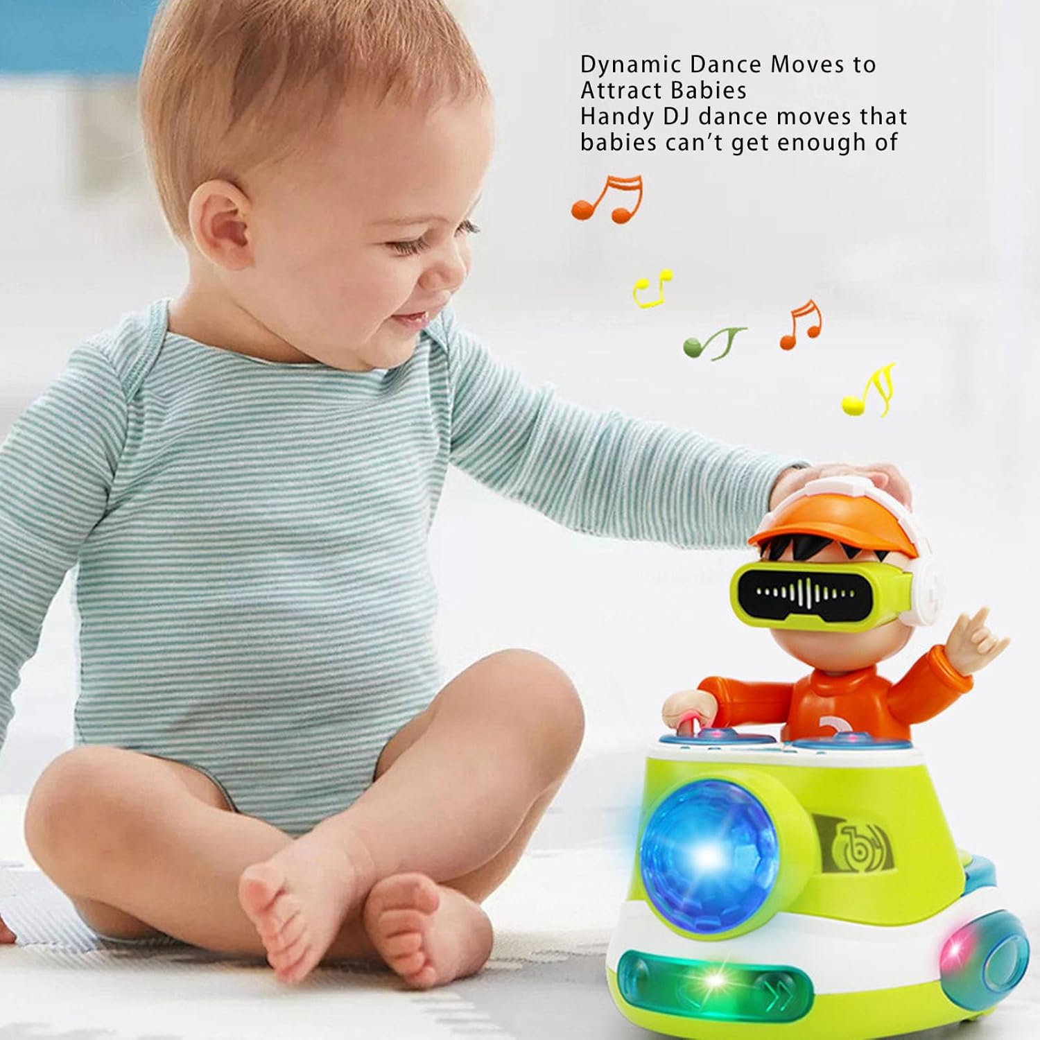 Jouet de danse DJ Fidtoy avec lumières musicales et mouvement automatique