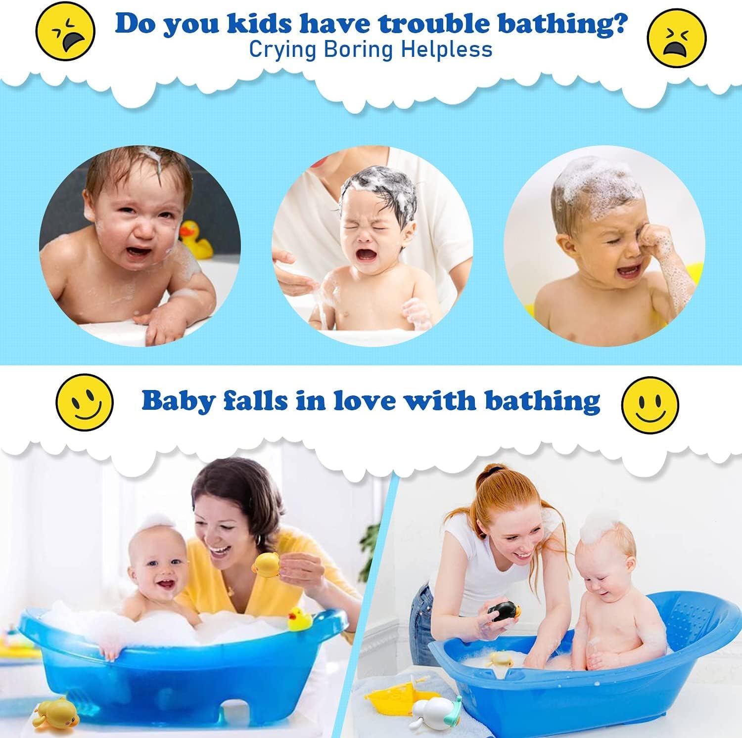 Fidtoy Juguetes de Baño de Patos de Cuerda – Paquete de 3 para la Diversión del Baño de Niños Pequeños