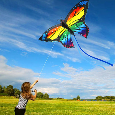 Fidtoy Cerf-volant papillon pour enfants et adultes Facile à piloter