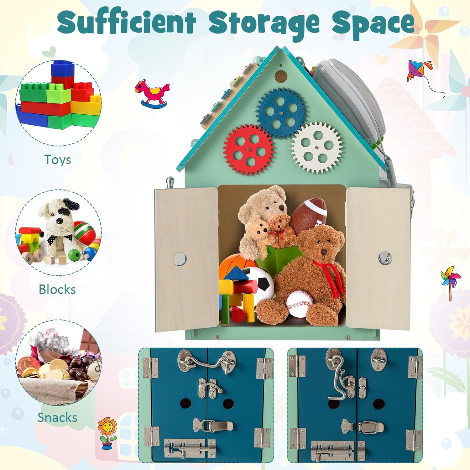Fidtoy Casa de Juegos Montessori con Tablero de Actividades Multifuncional