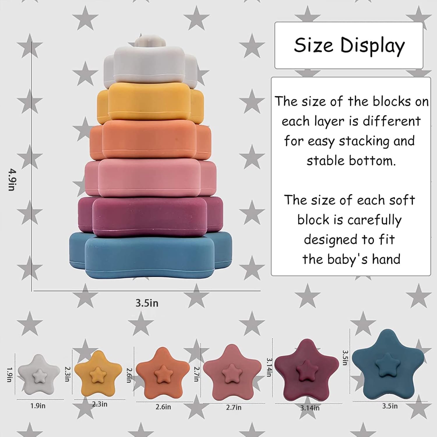 Jouet d'éveil en silicone Fidtoy pour bébés, jeu d'empilement Montessori sensoriel