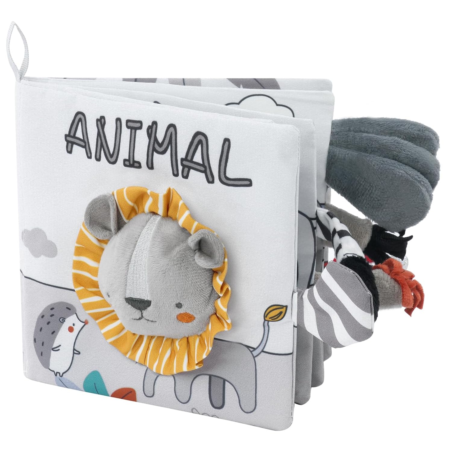 Libro de tela de animales 3D interactivo Fidtoy Juguete sensorial de aprendizaje para bebés