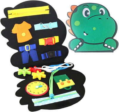 Felt Quiet Book - Felt Dinosaur Preschool Busy Book for Toddlers | Preschool Learning Activity Folder for Toddlers and Fiaoen Toy Book