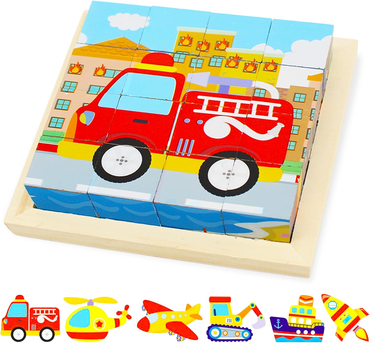 CubePuzzle – Divertido y Educativo – Rompecabezas de Bloques de Madera 3D