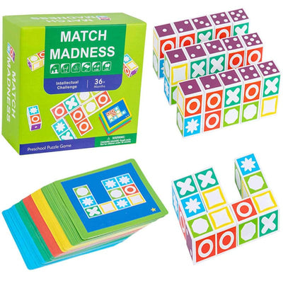 Fidtoy Jeu de société puzzle pour enfants, jeu de blocs à associer pour le développement du cerveau, jeu familial pour les 3 ans et plus, jouet d'entraînement à la pensée logique