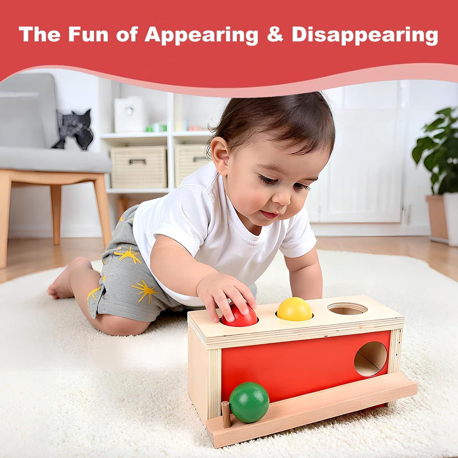Fidtoy Boîte de Coordination Œil-Main pour Tout-Petits – Jouet d'Apprentissage Montessori en Bois pour la Motricité Fine