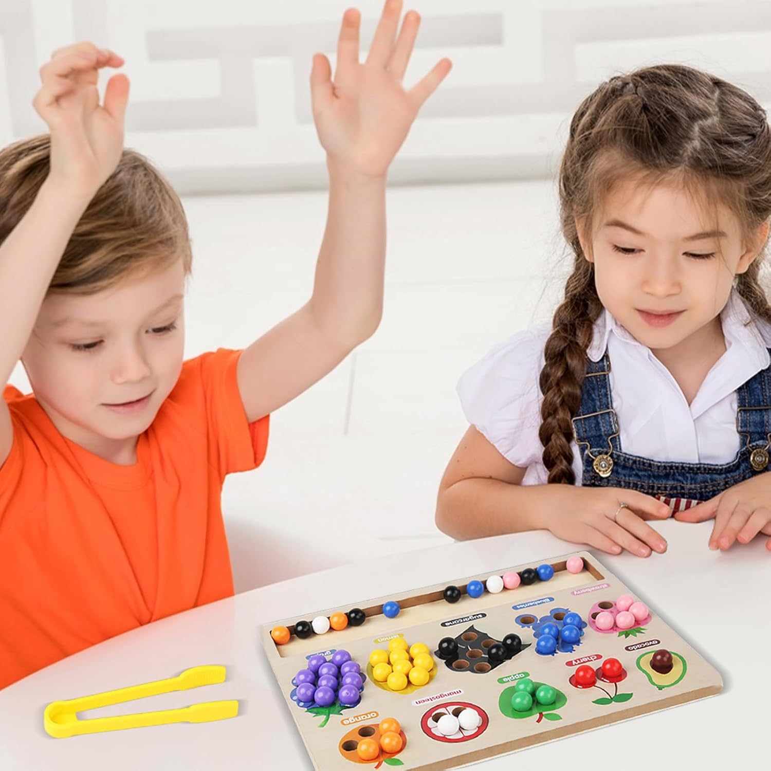 Fidtoy Wooden Color Sorting Toy for Fine Motor Learning