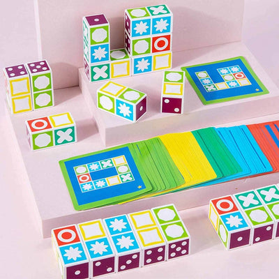 Fidtoy Jeu de société puzzle pour enfants, jeu de blocs à associer pour le développement du cerveau, jeu familial pour les 3 ans et plus, jouet d'entraînement à la pensée logique