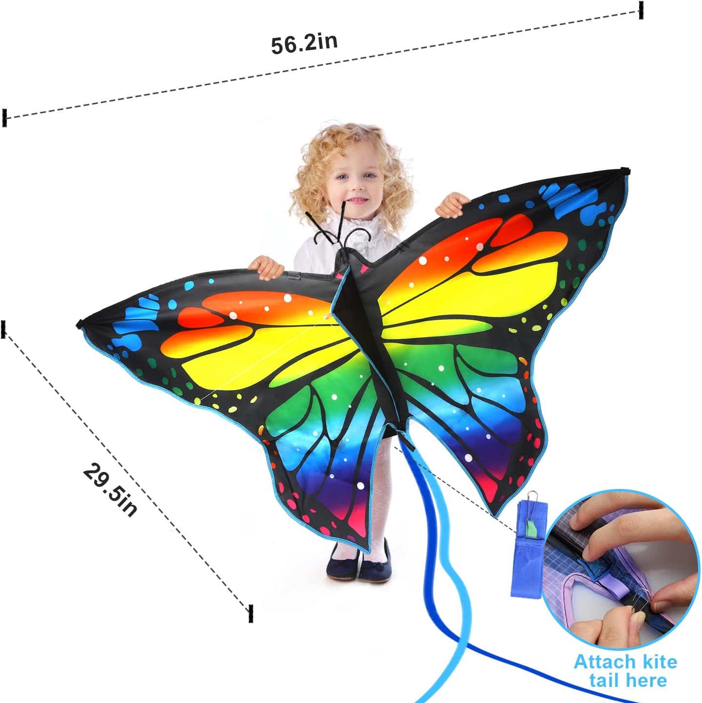 Fidtoy Cerf-volant papillon pour enfants et adultes Facile à piloter