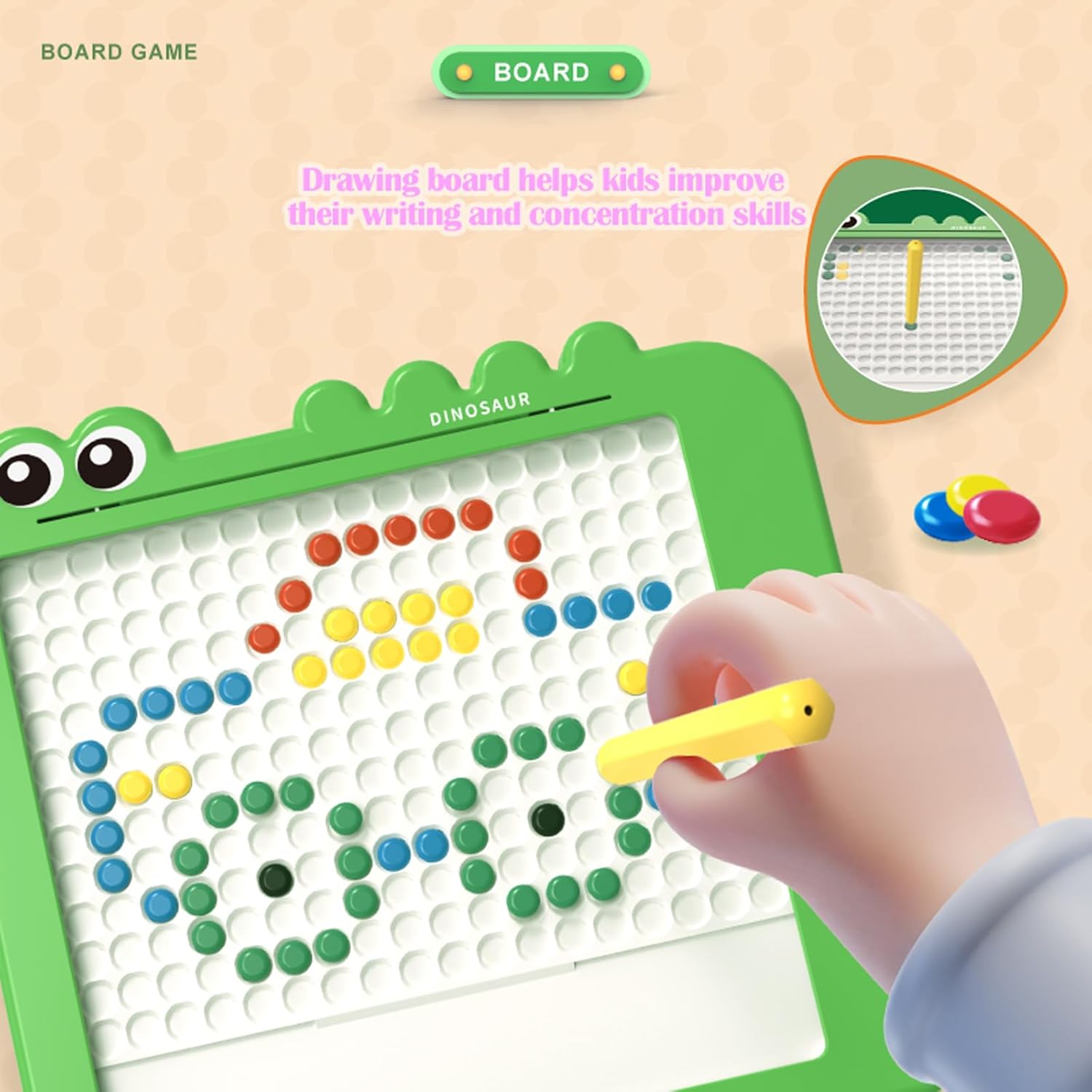 Tablette de Dessin Magnétique Fidtoy pour Enfants – Jouet de Perles Montessori Artistique et Créatif pour Tout-petits