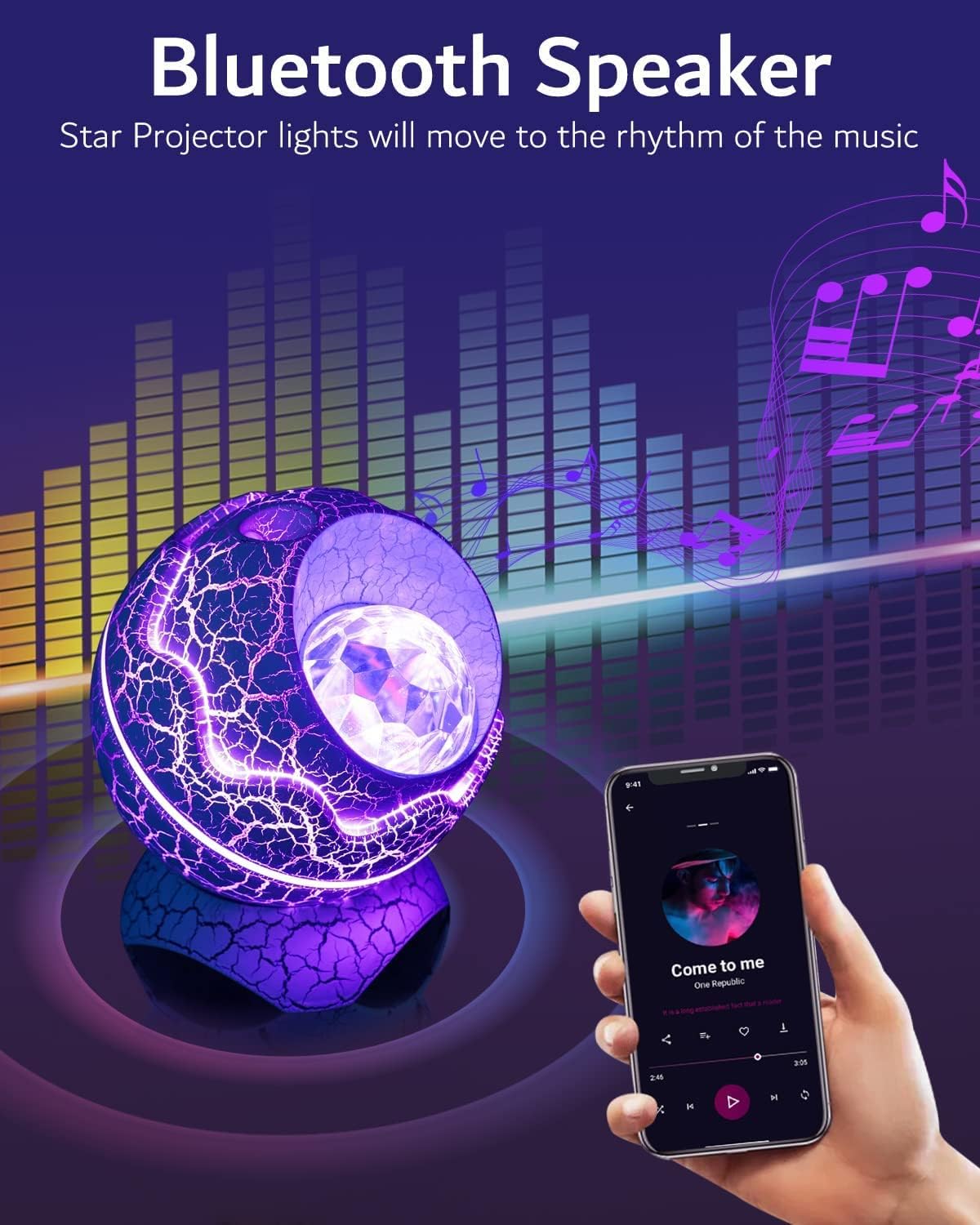 Fidtoy Dinosaur Egg Galaxy Projector Night Light