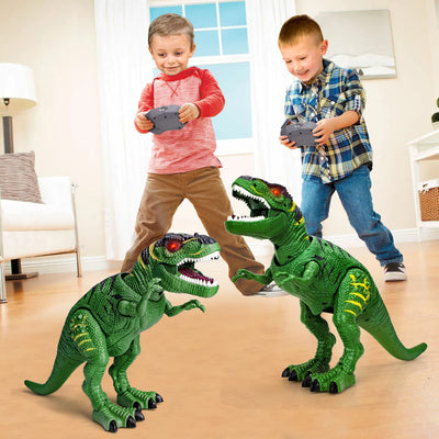 Fidtoy Remote Control T-Rex Dinosaur Toy with Mist Spray for Kids