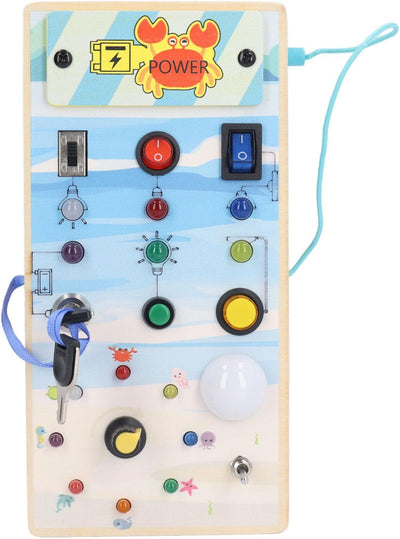 Fidtoy Montessori Tablero Ocupado con Interruptor de Luz LED Tablero Sensorial de Doble Cara Laberinto Magnético Juguete Educativo de Habilidades Motoras Finas Juguete de Viaje Silencioso Regalo