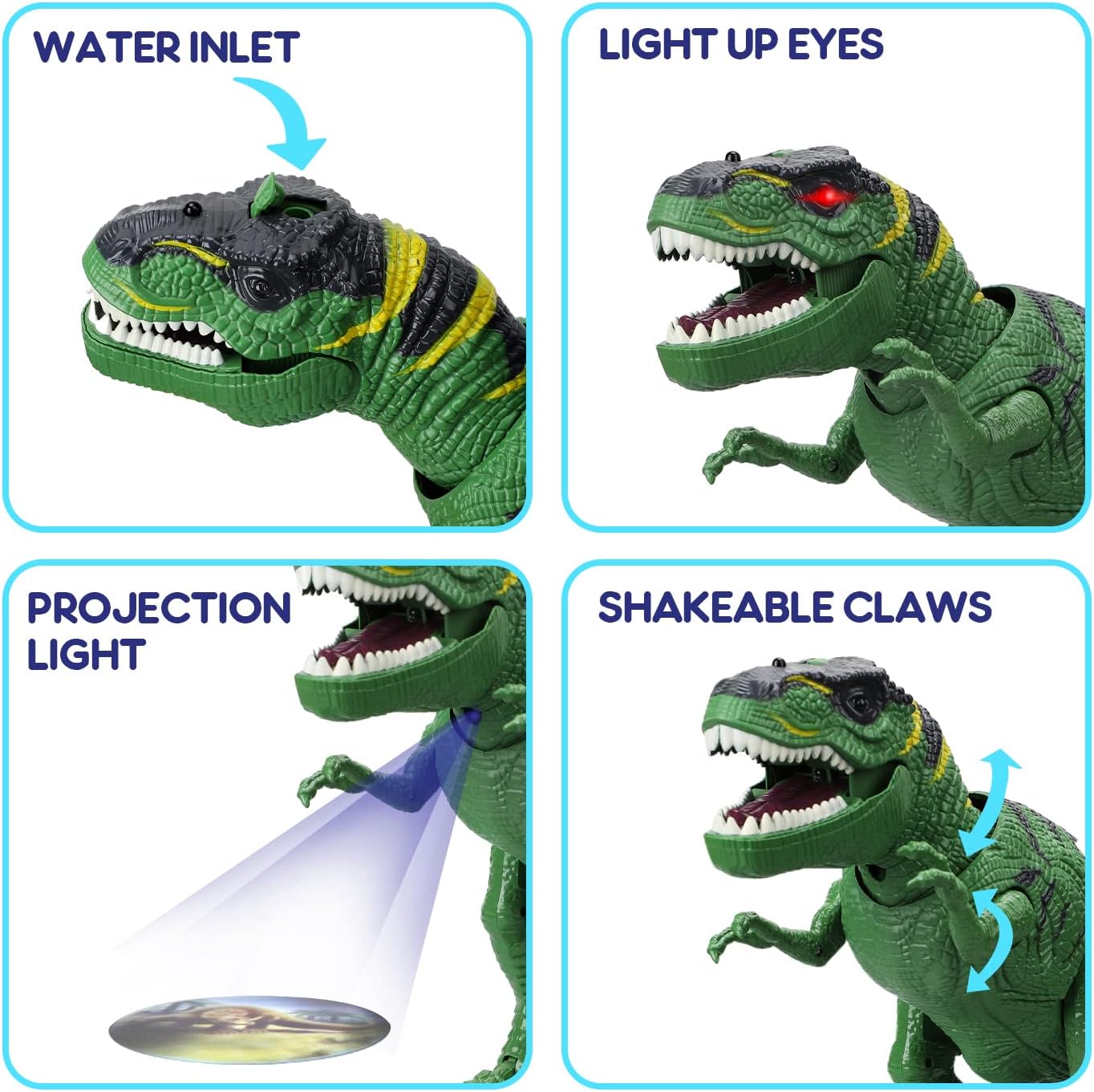 Fidtoy Remote Control T-Rex Dinosaur Toy with Mist Spray for Kids
