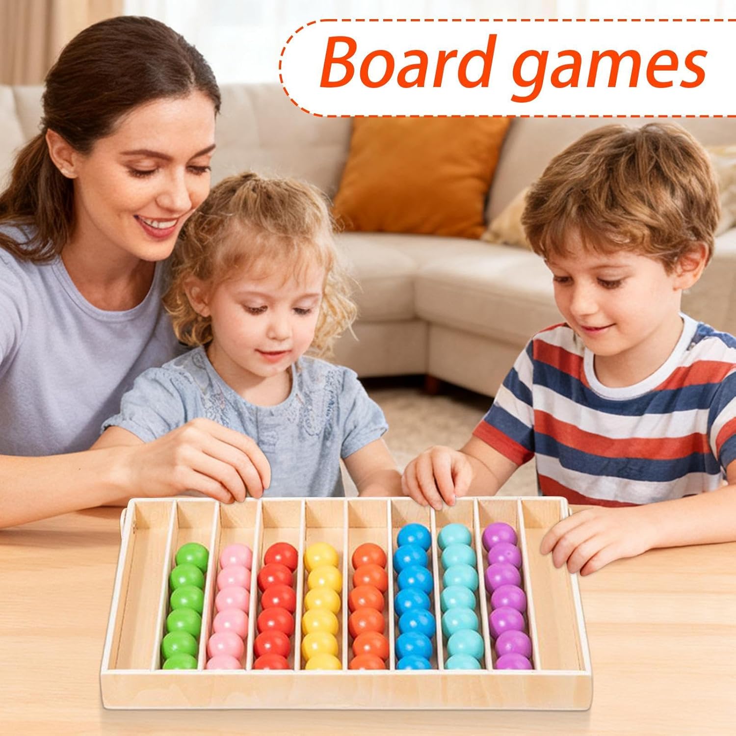 Jouet de tri des couleurs, jouet éducatif en bois ClinChild, jeu de tri de balles pour garçons et filles, salle de classe, école à la maison, maternelle, accessoire de voyage Holy Hosiery Stick, adapté à la motricité fine