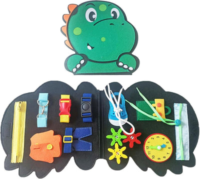 Felt Quiet Book - Felt Dinosaur Preschool Busy Book for Toddlers | Preschool Learning Activity Folder for Toddlers and Fiaoen Toy Book