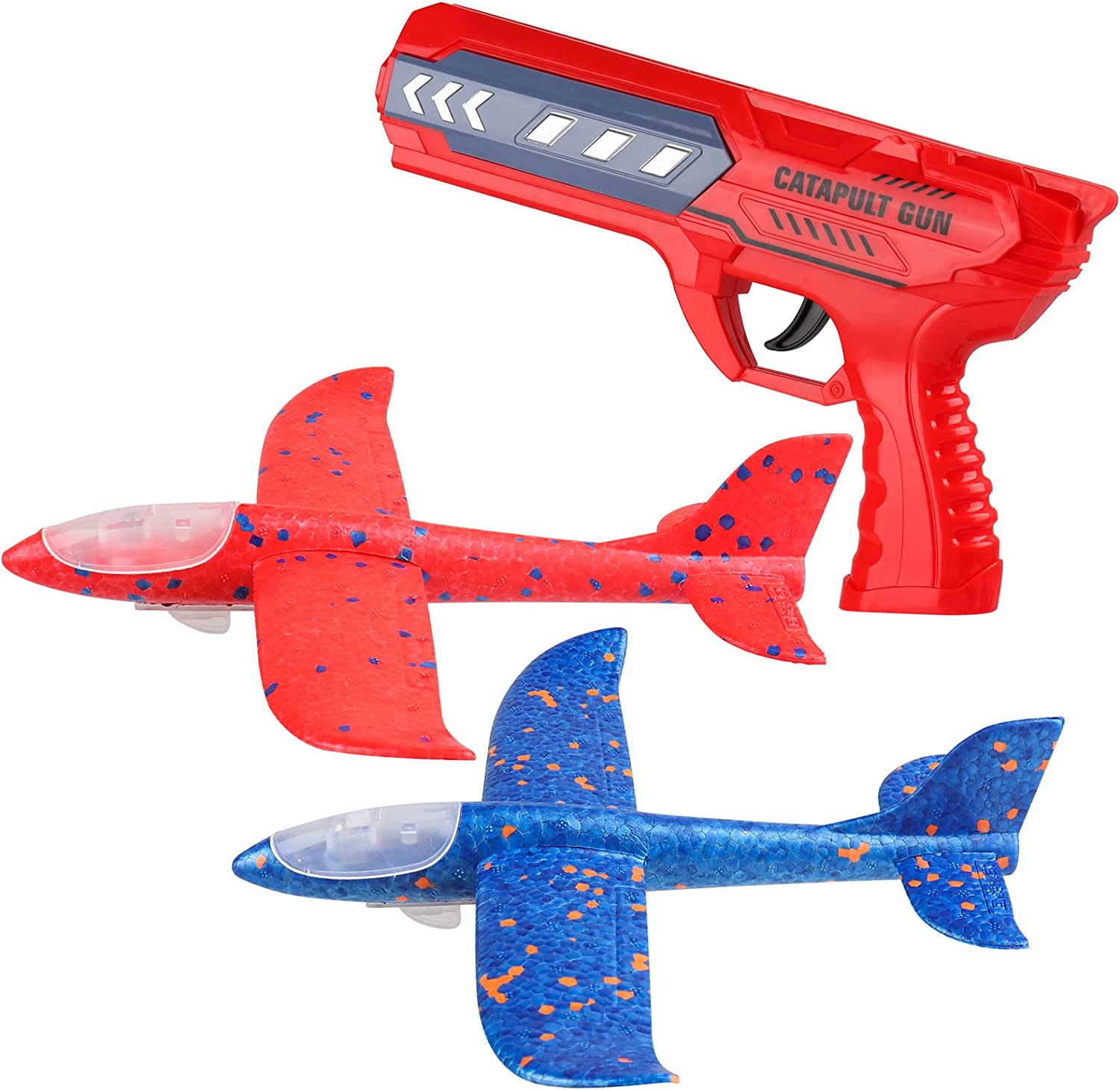 Fidtoy Foam Airplane Launcher Toy Set for Kids Outdoor Glider Play
