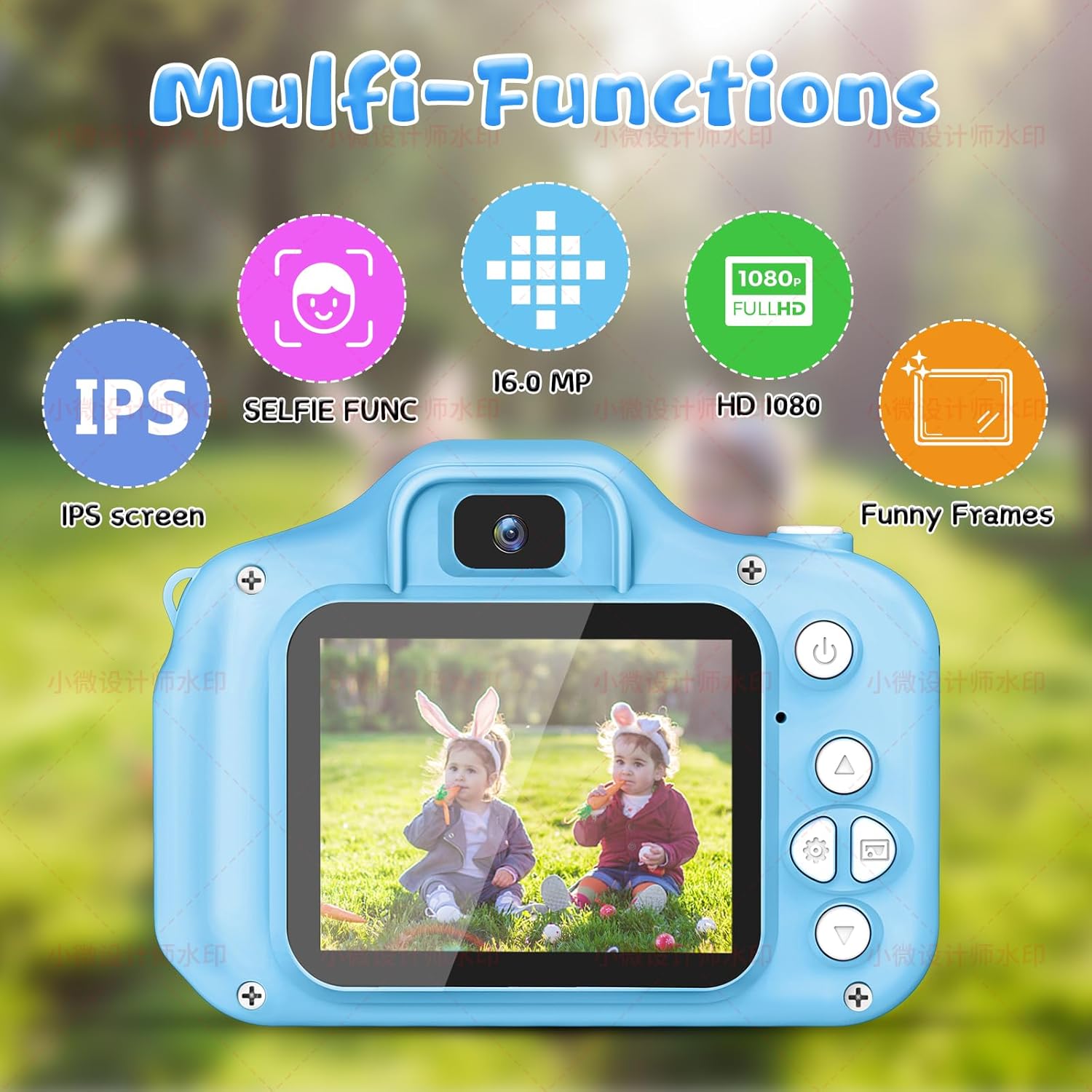 Fidtoy Kids Digital Camera 48MP 1080P Toddler Mini Camera with 32GB Card