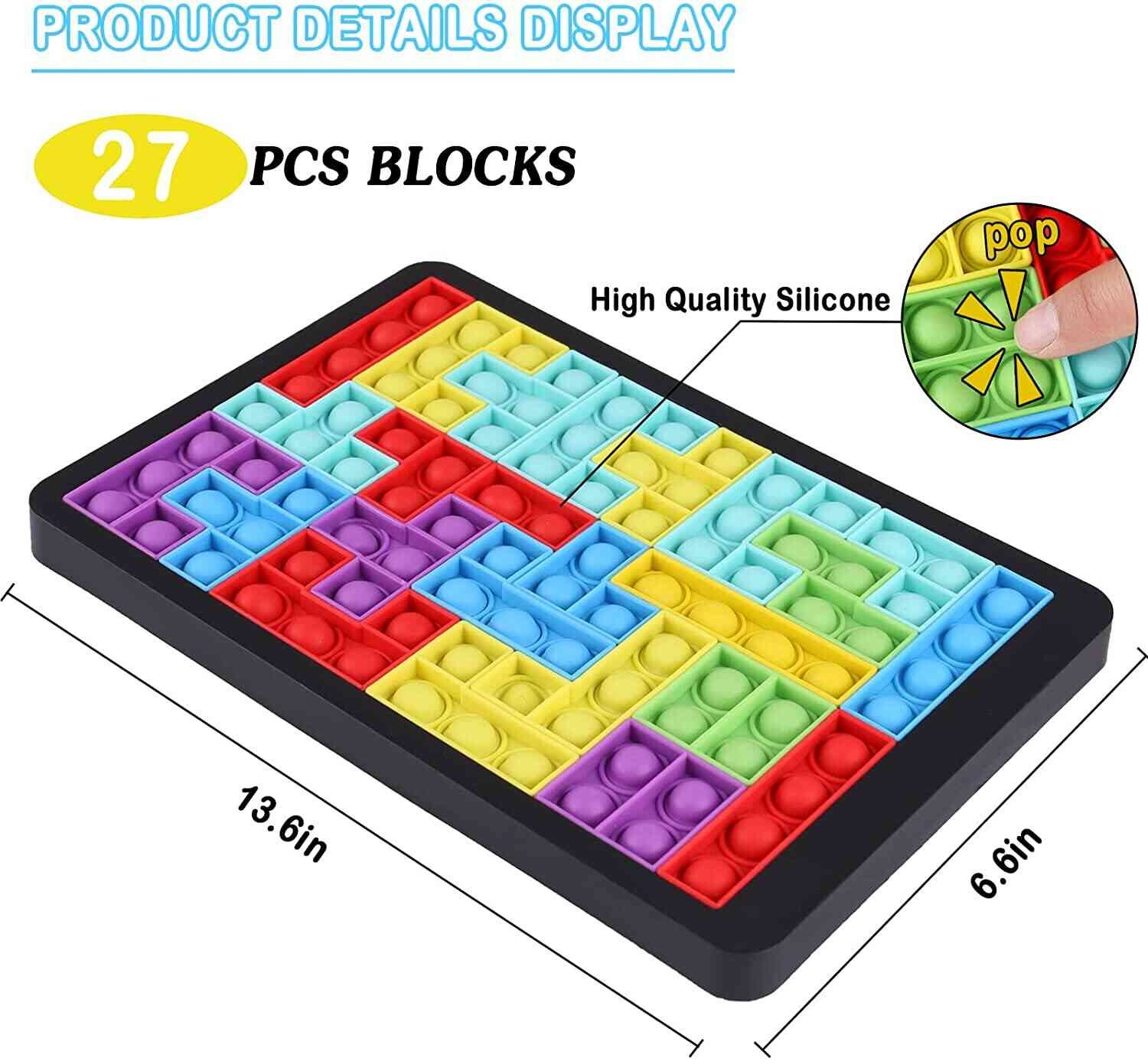 Montessori Australia TetrisPOP™ Puzle de burbujas antiestrés 2 en 1