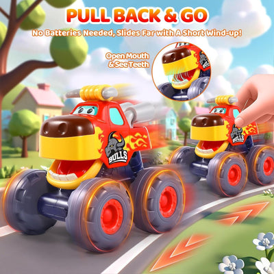 Juego de camiones monstruo Fidtoy Animal para niños pequeños