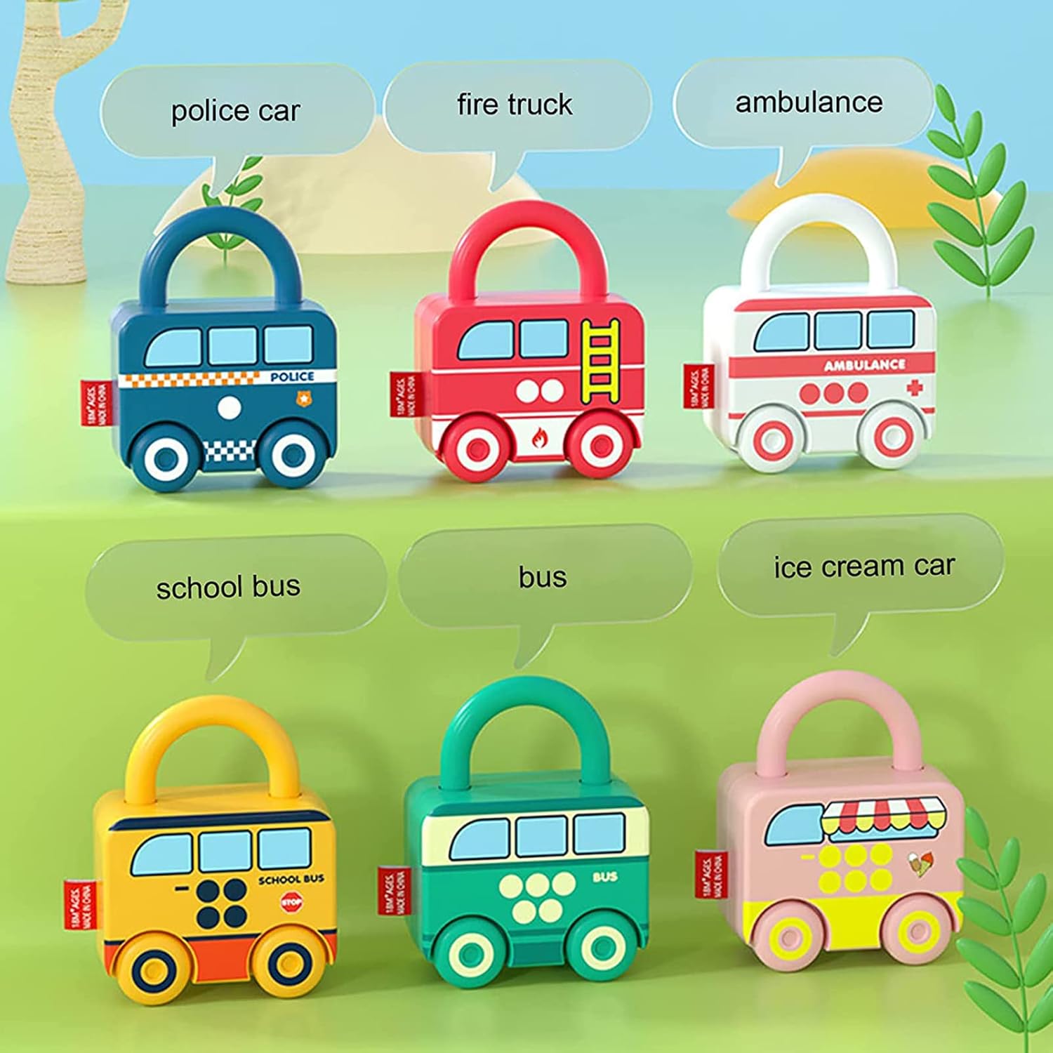 Fidtoy Unlock Train Team – Múltiples Vagones de Tren con Cerraduras para Niños