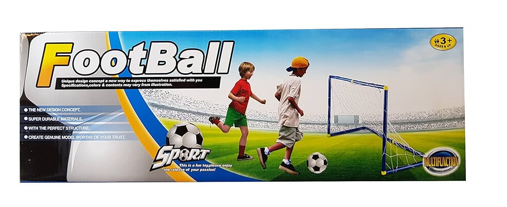 Lot de buts de football Fidtoy Junior avec pompe à ballon pour enfants