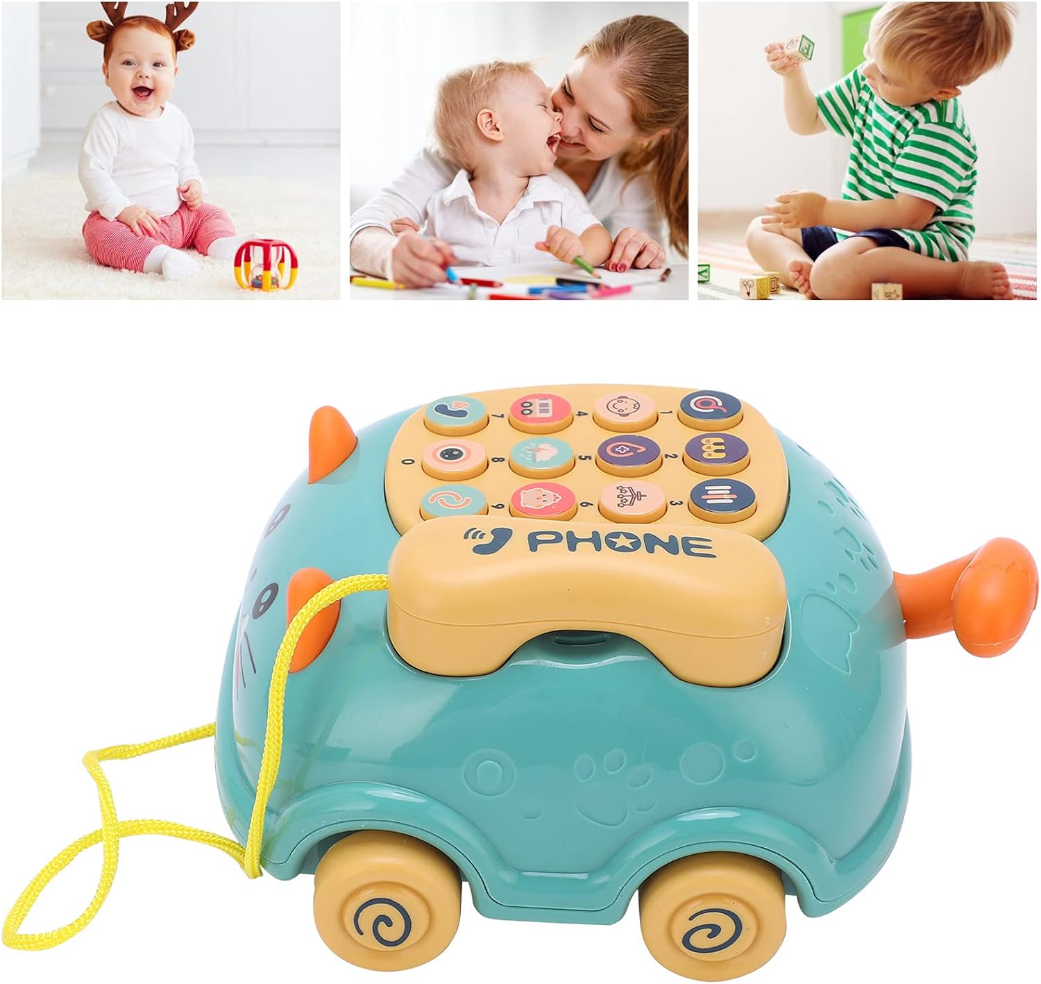 Fidtoy Téléphone Portable Interactif pour Tout-Petits, Jouet d'Apprentissage avec Sons et Jeu d'Imitation
