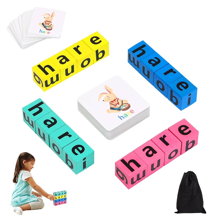 Fidtoy Set educativo de aprendizaje del alfabeto – Juguete interactivo de ortografía y vocabulario para niños