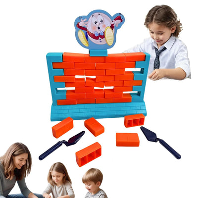 Fidtoy Humpty Dumpty Demolition Wall Game for Kids Brick Stacking Strategy Family Challenge Toy